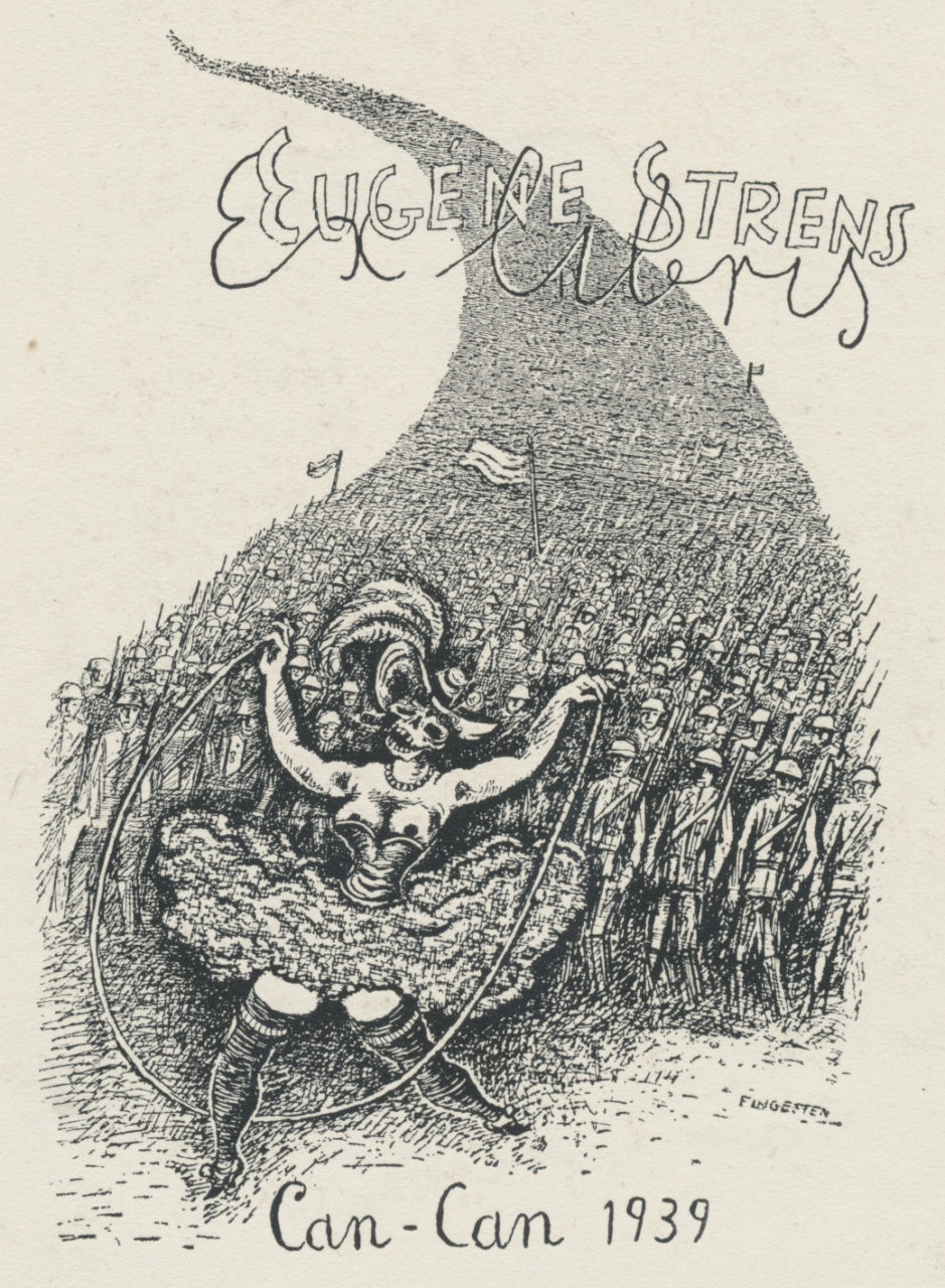 092 Ex Libris Eugene Strens Can-Can 1939 - Michel Fingesten 3,50 euro 02